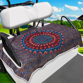 ENYORSEL Golf Cart Seat Covers, Purble Golf Cart Seat Towel Blanket for All EZGO, Yamaha, Club Cars, Icon and More 2/4-seats Cart, 100% Microfiber, Essential Golf Cart Accessories, 51'' x 31''