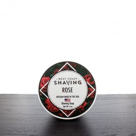 West Coast Shaving Rose Scented Shaving Soap, Tallow Based, Skin Nourishing Butters and Oils, 4 oz.