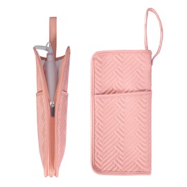 SITHON Hot Iron Holder & Mat, Heat Resistant Hair Tools Travel Bag Portable Hot Tools Organizer Cover Pouch for Curling Irons, Flat Irons, Hair Straightener and Styling Tools (Bag Only) (Pink)