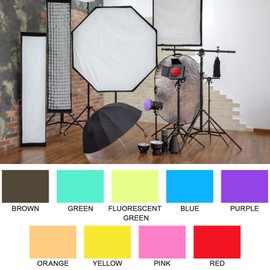 POPETPOP 9pcs Flush Color Tip Clear Gel Color Correction Film Sheet Gel Filter Strobe Light Filter Pvc Flush Gel Filter