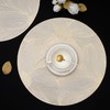 Evevda Gold Vinyl Placemats Set of 6 Flower Placemats Round