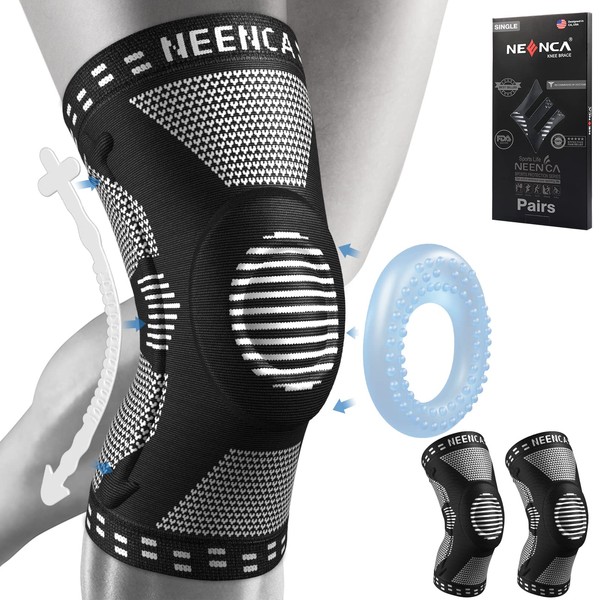 NEENCA 2 Pack Knee Braces for Knee Pain, Compression Knee