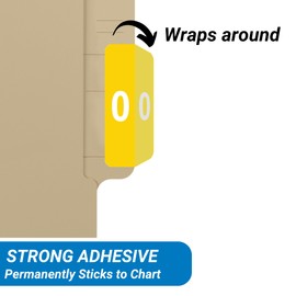 Doctor Stuff - File Folder Labels, Number 1, Compatible with SMEAD LCC - SLCC Series Chart Stickers, Blue, 2" x 1", #1, 250/Roll