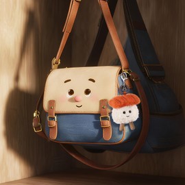 Apricot Lamb Salmon Sushi Soft Cuddly Keychain, Plush Toys Stuffed Keychain for Kids’ Backpack, Purse, 3 Inches