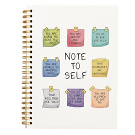 Tizzer Note to Self Mental Health Self Care Self Love Lined Hardcover College Ruled Spiral Notebook Journal for Work Notes Journaling 5.5×8.3 Inch,Mental Health Awareness Gifts