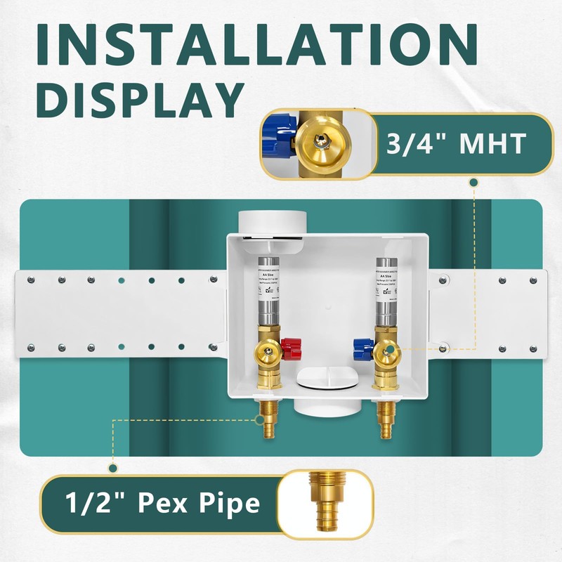 Washing Machine (Laundry) Outlet Box, Center Drain/Side Drain, Niikappu 1/2