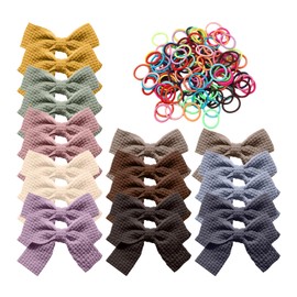 20 Bow Hairpins, 100 Rubber Bands, Simple And Fashionable, Creative Colorful Hair Accessories For Girls, Styling Decorations.