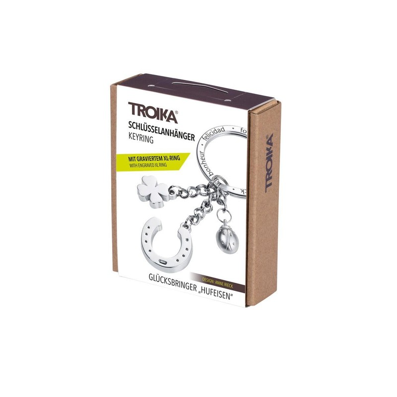 TROIKA Key Ring, Good Luck Bringer Horseshoe TR-KR16-11/CH Key Chain