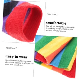 BESPORTBLE 1pair Rainbow Stripe Sunscreen Arm Sleeves for Uv Cooling Arm Guard for Outdoor Activities Breathable Comfortable Fit for Riding Shopping and Sports