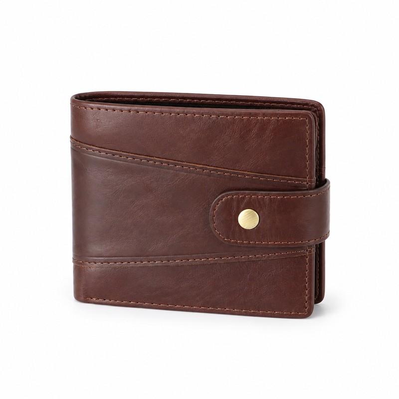 Men's Genuine Cow Leather RFID Wallet with Coin Pocket &