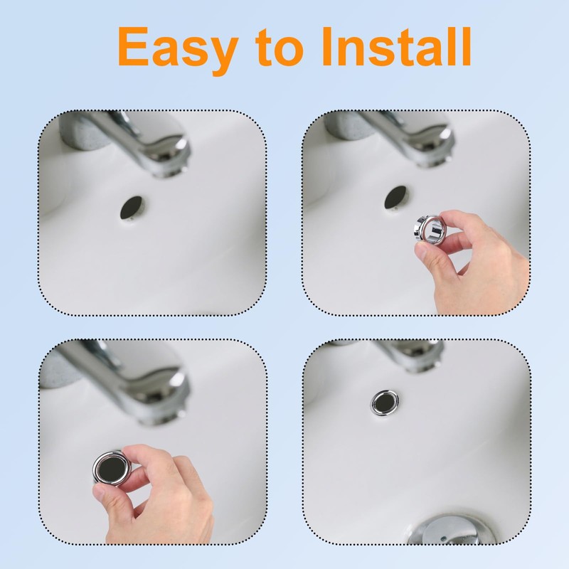 2pcs Sink Overflow Ring, Chrome Bathroom Sink Overflow Trim Ring