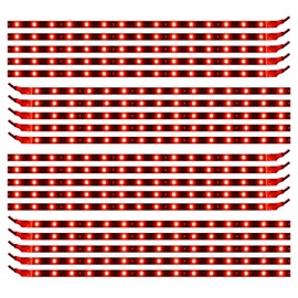 XT AUTO Red 12v 15 Led 30cm Car Flexible Waterproof Underbody Light Strip Pack of 20