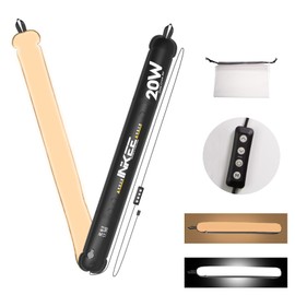 INKEE GC20 BI-Color Handheld LED Tube Light Video Light Wand,20W 2M Type-C Charging 2700K-6500K Inflatable Ball Portable Photography Lighting,CRI 95+, for Video Recording Photography