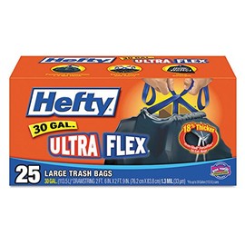 Hefty E80627 30 Gallon Large Ultra Flex Drawstring Multipurpose Bags 25 Count