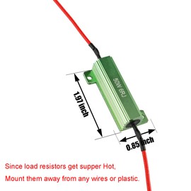 iBrightstar 50W 6ohm Load Resistors - Fix Blink Error Code - 4PCS (Green)