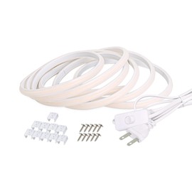 COB Led Strip Lights Waterproof IP67 10M/32.8ft Cuttable LED Rope Lights AC 110V 120V Light Stip 320LEDs 3000K Super Bright Warm White with US Plug for Bedroom Ceiling Kitchen Cabinet Closet Mirror