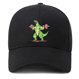 EDGMM Fitness Dinosaur Baseball Cap Golf Dad Hat Adjustable Cotton Hat Unconstructed Plain Cap Men Women