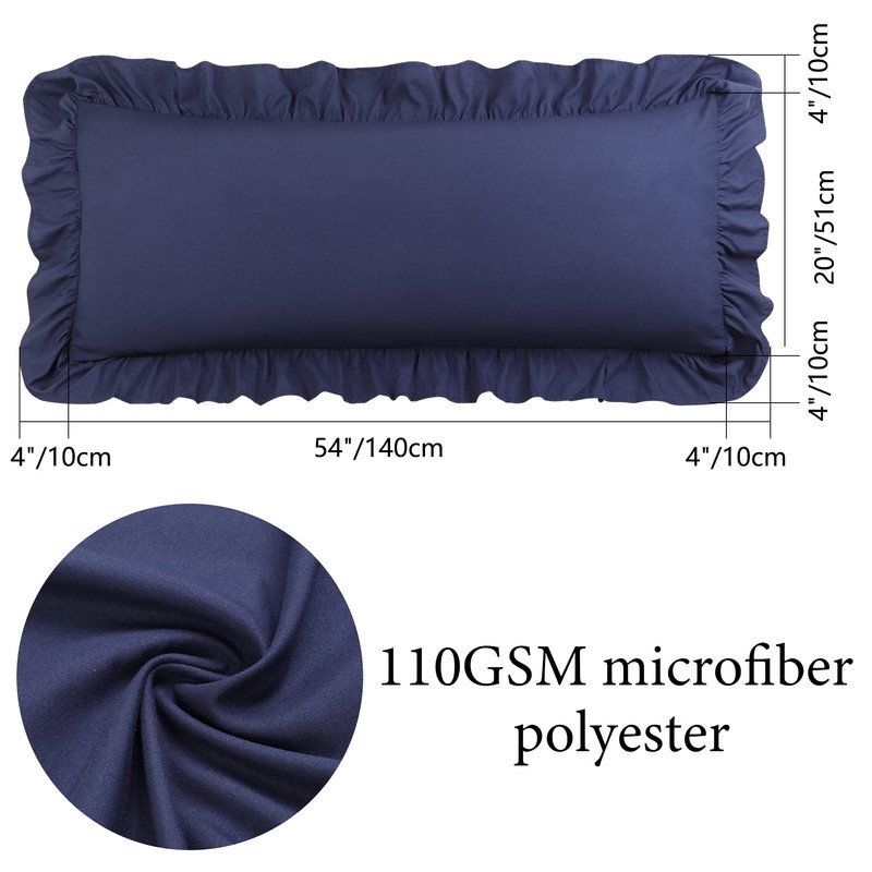 PiccoCasa Brushed Ruffle Pillowcases Soft Breathable Pillow Cases with Envelope