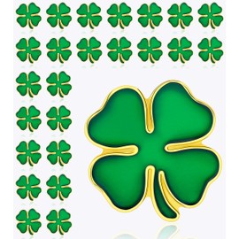25/50/100/200 pieces St. Patrick's Day pin small green enamel Four leaf clover lapel pin brooches pins badge Ireland Irish Souvenir gift bulk (100)