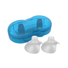 Dr. Brown's Protector de pezón con funda esterilizadora tamaño 1, hasta 24 mm, para dificultades de cierre, pezones planos/invertidos, protector de pezones de silicona
