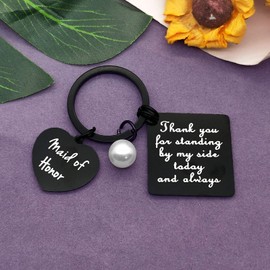 Bridesmaid Gifts Keychain Thank You for Standing by My Side Today and Always Keychain Wedding Gifts for Bridesmaid Thank You Gifts for Bridesmaids from Bride