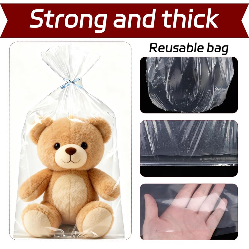 JiuXinYuKeJi 6 Pcs 90x120CM Extra Large Clear Plastic Storage Bags