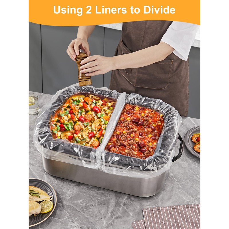 SMARTAKE Electric Roaster Liners, 2 Count Disposable Roaster Liners, Fits