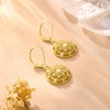 ALEXCRAFT Drop Round Earrings Gold Silver 925 Hanging Hollow Flower