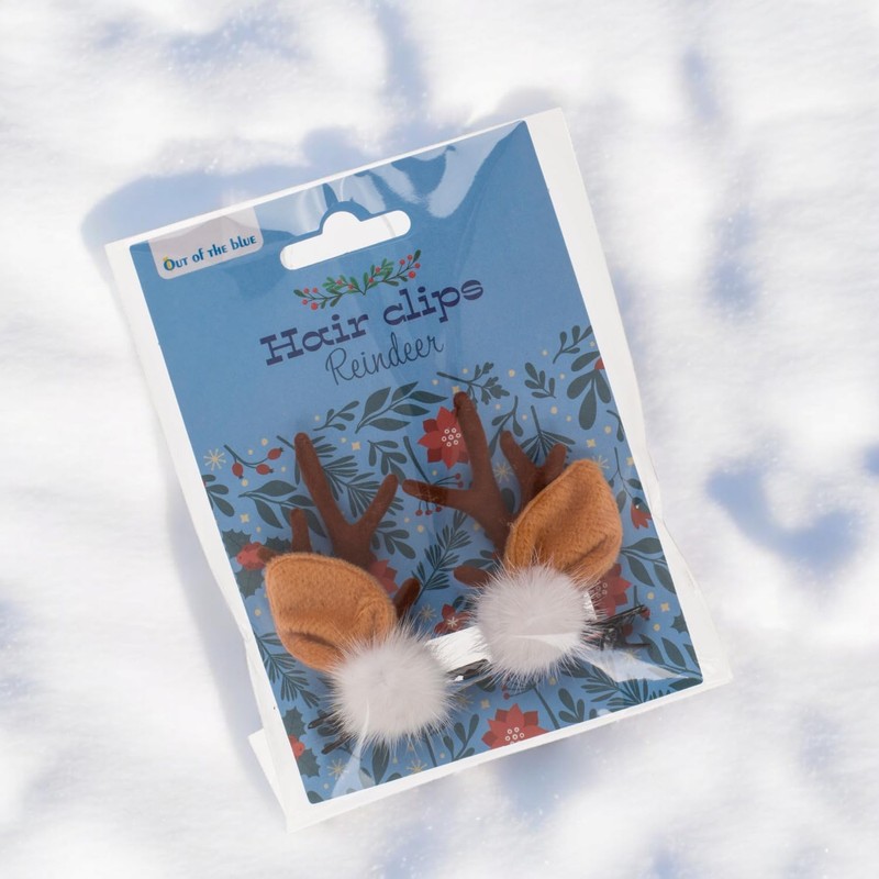 Reindeer Hair Clips - Christmas Hair Clip in Random Version