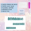 Short Press on Nails Oval Fake Nails Green Nails Press