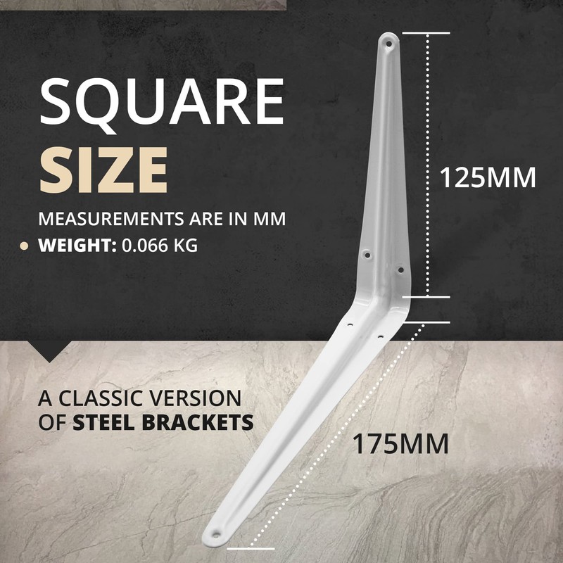DOJA Barcelona Shelf Bracket for Shelves 4 Shelf Brackets White