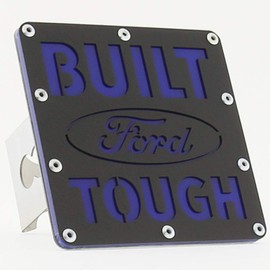 Au-TOMOTIVE GOLD Ford Built Ford Tough 2" inch Class III Rugged Style Black Tow Hitch Cover for F-150, SUV, Trucks