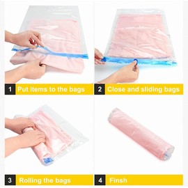ZWMYF Small Vacuum Storage Bag, Roll-up Storage Bags, 12 Pack Travel Compression Bags, No Pump or Vacuum Needed, Reusable Space Saver Bags,Perfect for traveling(6(70x50) cm 6(50x35) cm)