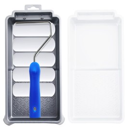 Mister Rui Foam Paint Roller, 8 Pack 4 Inch Paint Roller Kit, Complete 4" Mini Paint Roller Kit with Small Foam Paint Roller Covers, Frame, Tray and Liner for Professional Painting Results