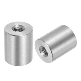 uxcell 5Pcs M8 Round Connector Nuts, 304 Stainless Steel Coupling Nut 25mm/1" Length Sleeve Rod Bar Stud Nut for Bracket, M8x25x20mm