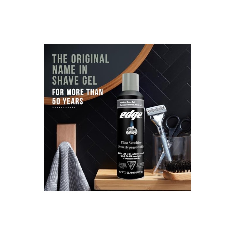 Edge Shave - Gel de afeitar, Ultra Sensitive, Pacquete 6