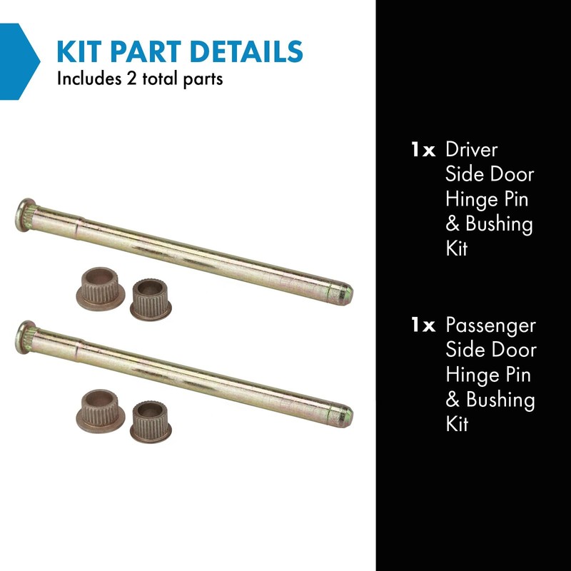 TRQ Door Hinge Pin And Bushing Kit Pair Set Compatible