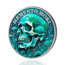 CHURYUML Memento Mori Coin Carpe Diem Coins Inspirational Stoic Reminder Token for Daily Stoic Meditations Skull Challenge Coin Cool Stoicism Gifts Courage Worry Coins