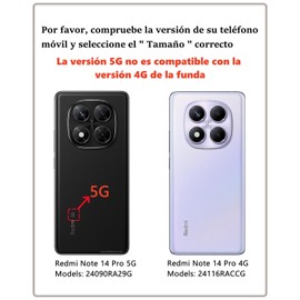 TUNKARMOR Funda para Redmi Note 14 Pro 4G (No aplicable a 5G) Case - Incluye 2 películas Protectoras templadas con Ventana Deslizante de protección de la cámara y Soporte para el teléfono - Rosa