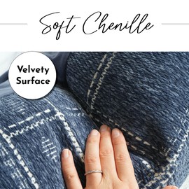 BlissBlush Dark Blue Boho Lumbar Throw Pillow Cover 14X36, Decorative Long Accent Body Lumbar Pillow for Bed, Farmhouse Woven Textured Lumbar Pillowcase for Couch (Cover ONLY)