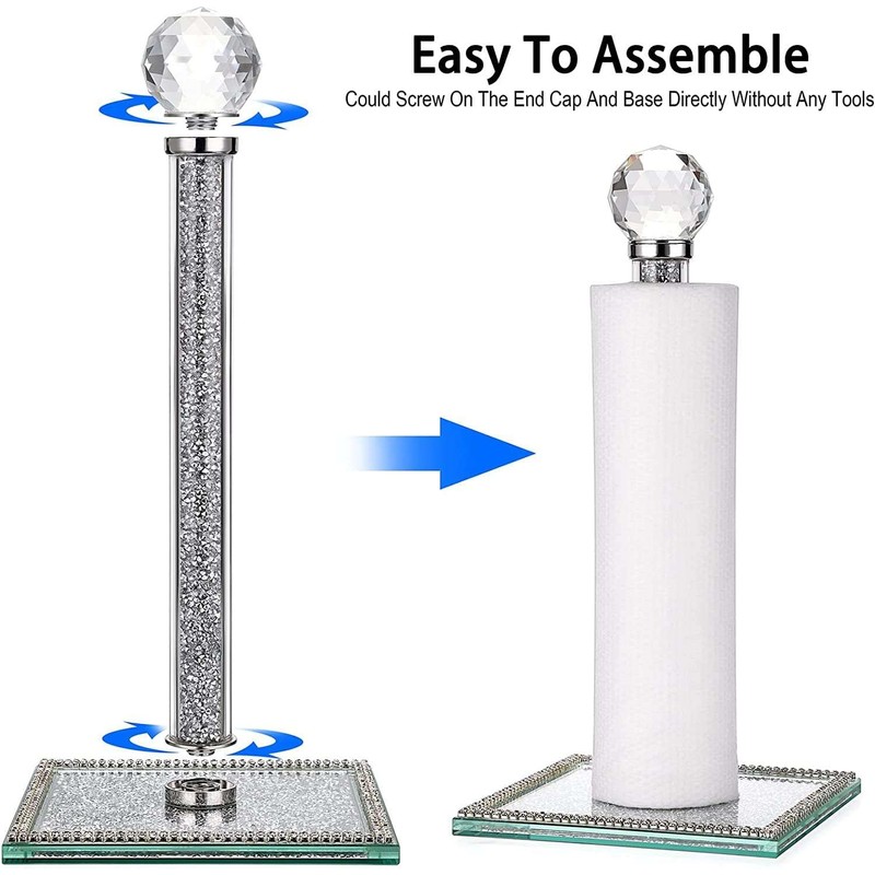 EagleWiz Crushed Diamond Silver Crystal Diamante Filled Kitchen Accessories Roll