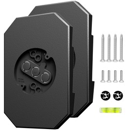 Yqwwda 2 Pack Siding Mounting Block, Siding Repair Kit with Built-in Electrical Box - Fits 1/2" Lap/Double 4" Vertical, Outdoor Light Mounting Kit for Lamps, Black