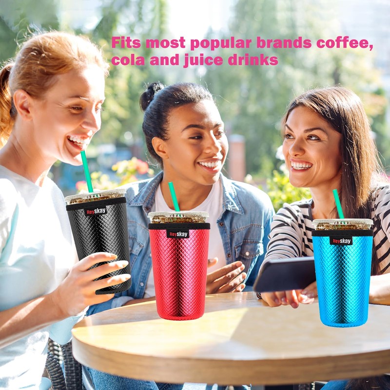 HEYSKAY Insulated Coffee Cup Sleeves Reusable Neoprene Iced Coffee Koozies