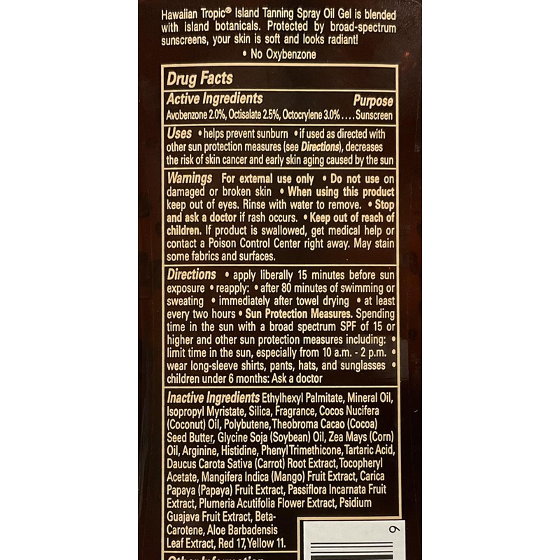 Hawaiian Tropic 8 oz. Protective Dry Oil Sunscreen Pump Spray