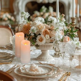 Aignis 12pcs Flameless LED Candles Battery Operated with 10-Key Remote Timer, Outdoor Indoor Waterproof Electric Lights, Warm Flickering Glow for Cozy & Romantic Home/Wedding/Holiday Décor