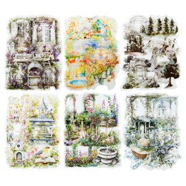 Miyouluna 150Pcs Garden Theme PET Sticker Set, Floral Landscape Scrapbook Supplies for Journaling, Junk Journal, DIY Crafts, and Decorative Projects