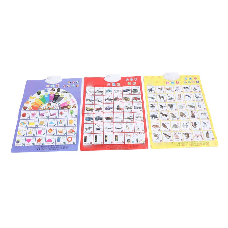3pcs Sound Educational Posters Preschool Learning Poster Parent Child Interaction