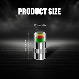 QZTYTY 4PCS Tire Pressure Monitor Valve Stem Caps, Car Tire Caps, 36PSI 2.4Bar Car Tire Pressure Monitor Sensor Indicator with 3-Color Eye Alert, Tire Pressure Indicator Caps for Car SUV (Silver)