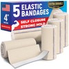 Premium Elastic Bandage Wrap - 4” (5pk) - Strong Compression