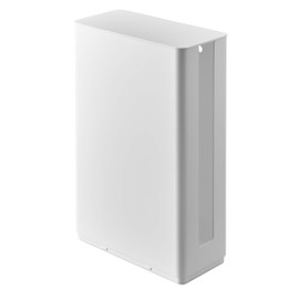 Yamazaki 5750 Stackable Slim Lidded Router Storage Case Long, White, Approx. W 3.8 x D 7.9 x H 11.9 inches (9.7 x 20.2 x 30.2 cm including lid), Smart, Float Storage to Utilize Dead Space